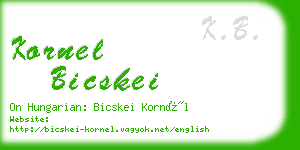 kornel bicskei business card